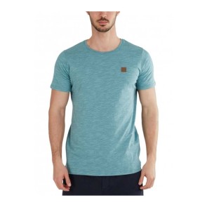 Jaggy Structured T-Shirt Albastru Deschis
