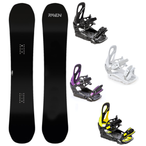 Pachet Snowboard Raven Pure Negru cu legaturi Raven S230 | winteroutlet.ro